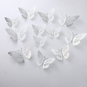 Papel de regalo reciclable impermeable recubierto de <span class=keywords><strong>PE</strong></span> Floral de mariposa metálica de gran venta coreana para decoraciones de fiesta de pastel de regalo de pared - Product Image 3