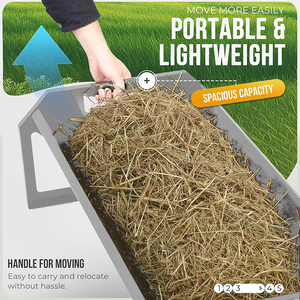 Mangeoire à foin pour bétail JH-Mech, 5 pieds, pâturage, acier galvanisé robuste, auge d'alimentation pour moutons, chèvres, poneys - Product Image 2