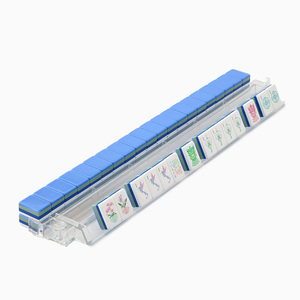 Jeu de Mahjong américain artisanal bleu en acrylique, 160 tuiles, écologique, durable, effet 3D - Product Image 5