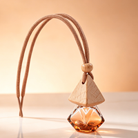 Vente en gros de mini diffuseurs d'arômes, flacon de 8 ml et 10 ml, flacon de parfum pour voiture en verre, flacon de parfum suspendu avec bouchon en bois