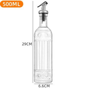500ml Engraved Glass Oil Dispenser Bottle With Scale for Cooking Vinegar Seasoning Storage Freshness-Preserving Food Container - Product Image 5