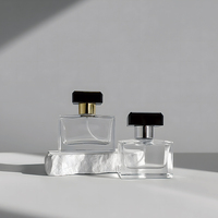 Flacon de parfum rectangulaire en verre de haute qualité, vide, avec pompe pulvérisatrice et diffuseur à bâtonnets, personnalisable