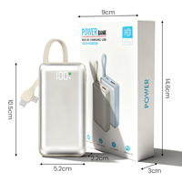 Batterie externe haute capacité 22,5 W pour camping en extérieur avec affichage numérique LED, poignée en corde, charge rapide, 10000 mAh, avec câble