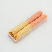 Haute qualité 210g Mini rouleaux d'oeufs Biscuit fraise douce et saveur originale croustillante pour partager l'emballage de la boîte