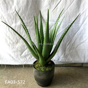 Venta al por mayor <span class=keywords><strong>de</strong></span> Aloe <span class=keywords><strong>Vera</strong></span> Artificial planta en maceta hecha a mano verde falso bonsái interior hogar Oficina escritorio decoración planta - Product Image 1