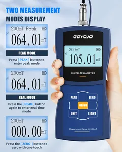 Medidor de Gauss Digital Portátil GOYOJO, Medidor de Tesla para Imanes Permanentes, Probador de Densidad de Flujo Magnético, Medidor de Campo Magnético Superficial - Product Image 2