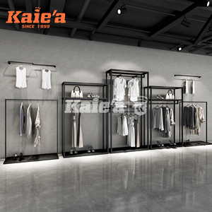 Tutto il negozio <span class=keywords><strong>di</strong></span> <span class=keywords><strong>abbigliamento</strong></span> Interior Design 2 livelli vestito da <span class=keywords><strong>donna</strong></span> nero espositore in metallo scaffale <span class=keywords><strong>abbigliamento</strong></span> Boutique mobili per scaffali - Product Image 2