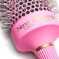 Usine Top Qualité Salon Professionnel Nylon Poils Brosse À Cheveux Ensemble Céramique Thermique Brosse À Cheveux Ronde avec Emballage Personnalisé