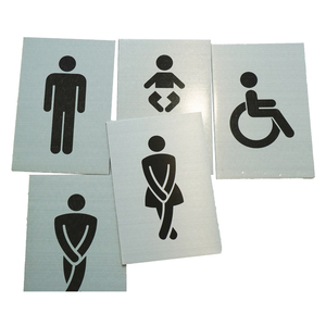 شعار مخصص تصميم عاكس أبيض أسود معدن الألومنيوم وقوف السيارات في الشوارع علامة جديلة السلامة الحمام علامة جديلة - Product Image 2