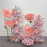 Maßgefertigte 40-50cm Große Rosa Papierrose mit Stiel, Handgemachte Blassrosa Künstliche Blumenpflanze zur Dekoration für Outdoor-Veranstaltungen
