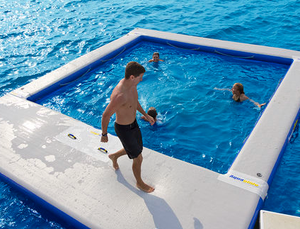 Diseño personalizado inflable Jet Ski Dock plataformas flotantes balsa de agua inflable yate <span class=keywords><strong>isla</strong></span> inflable fiesta Banas con tienda - Product Image 5