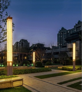 Haut de gamme nouveau Style chinois extérieur étanche en acier inoxydable carré immobilier communauté cour jardin route Led paysage l - Product Image 3