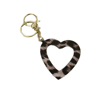 Miroir de maquillage compact rond en cuir PU imprimé UV motif léopard et fleurs, porte-clés, breloque de sac, 2026 - Product Image 5