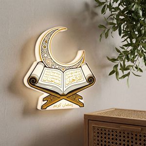 Lampe de nuit Ramadan Kareem imprimée en 3D, sans fil, rechargeable, avec détecteur de mouvement corporel, lampe islamique en forme de lune, lampe <span class=keywords><strong>Coran</strong></span>, décoration d'intérieur, cadeau - Product Image 3