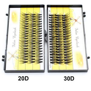Wholesale Grafted Eyelashes Color Hot Melt Cluster Machine Made Synthetic Hair Colorful <b>Thick</b> Sharp Base False Eyelashes 12 Rows - Product Image 3
