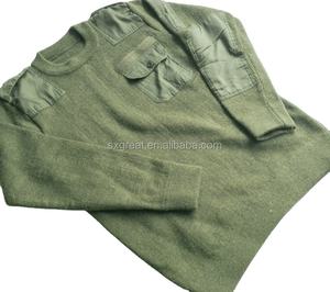 Cárdigan de cuello de punto verde oliva de alta calidad uniforme de <span class=keywords><strong>reserva</strong></span> de invierno de talla grande mangas de linterna con patrón de dibujos animados para hombres - Product Image 2