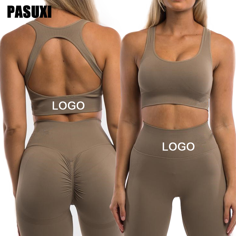 PASUXI в наличии на заказ, большие размеры, спортивный женский костюм для йоги, спортивная одежда, одежда для тренировок, женская одежда для активного отдыха, комплект для йоги