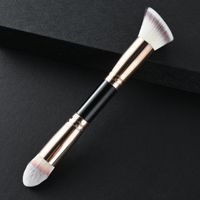 Pinceau de maquillage double embout FENGYUAN pour contouring et blush, manche en forme de sablier, double tête, pour le visage, personnalisable avec logo