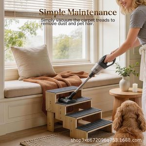 Solid wood pet stairs, non-slip ramp, dog climbing steps, pet dog climbing <b>ladder</b>, ramp, auxiliary <b>ladder</b> - Product Image 1