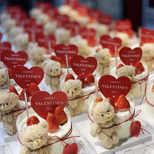 ของตกแต่งเค้กวันวาเลนไทน์รูปหัวใจอะคริลิค พร้อมการ์ดหวานๆ สำหรับตกแต่งงานแต่งงานและงานปาร์ตี้ - Product Image 1