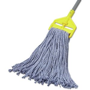 Boardwalk BWK2024B Blue <b>Mop</b> Head #24 Cut-End Standard with Cotton and Synthetic Fiber 12/ Carton - Product Image 3