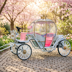 Vente Flash : Magnifique Carrosse de Cendrillon Rose de Haute Qualité, Transport Électrique pour Mariage - Product Image 1