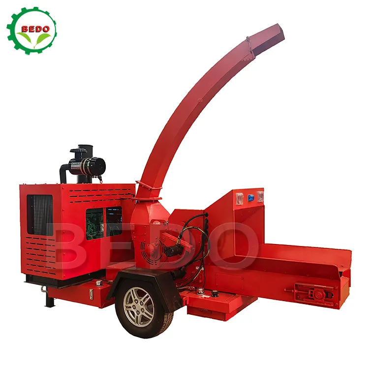 Chất lượng tuyệt vời chuỗi băng tải máy nghiền gỗ tự động cho ăn gỗ chipper tự cho ăn gỗ sứt mẻ máy trên bánh xe hoặc theo dõi