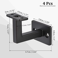 Supports en acier robustes thermolaqués, fixation murale carrée pour rampes d'escalier et étagères, support simple en acier inoxydable