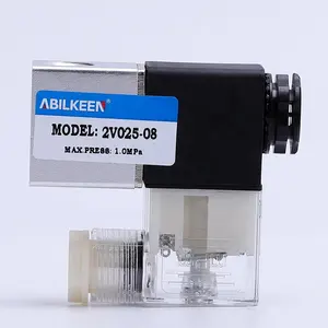 2V025-08 2V Series Air Compressor Single Coil AC220V DC12V 24V Aluminum Alloy Pneumatic Solenoid Valve