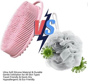 Gommage corporel en silicone personnalisé avec logo, séchage rapide, hygiénique, sans BPA, exfoliant doux pour le corps, adapté aux bébés et aux adultes - Product Image 2