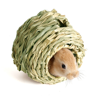 Jouets à mâcher pour hamster et lapin Birdstory, en herbe naturelle tissée à la main, pour nourriture et collations, 17x17cm, nettoyage des dents
