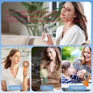 LOGO Customize Wind Air Cooling Hand Small Fan Portable Usb Desktop Rechargeable Handheld Mini Fan USB with <b>Hook</b> - Product Image 4