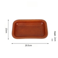 Plateau de rangement de luxe moderne et écologique en cuir tanné végétal fait main à double couche pour la maison, le salon, ou comme cadeau de mariage