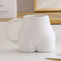 Mug à café en céramique amusant en forme de corps féminin avec cuillère et plateau, tasse à lait nordique en forme de fesses, décoration de table créative pour fête, cadeau