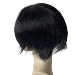 Sistemas duraderos de prótesis de cabello indio para <span class=keywords><strong>hombre</strong></span>, pelucas de cabello <span class=keywords><strong>permanente</strong></span> con mono gorra de cabeza entera para hombres - Product Image 5