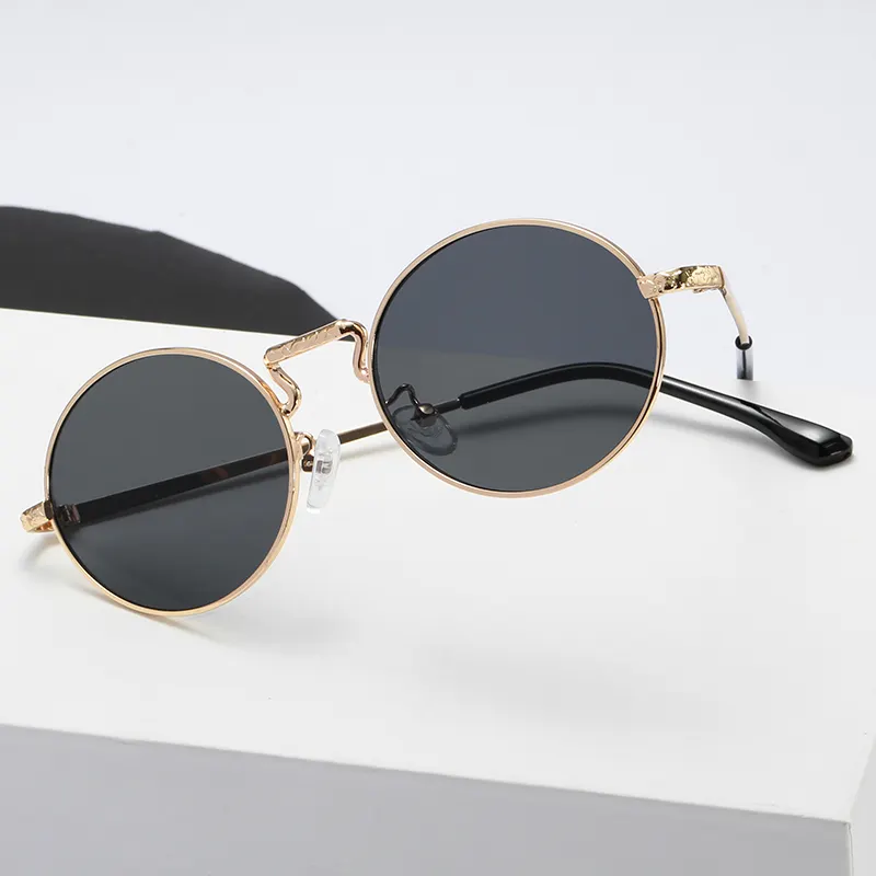 Fashion Round Vintage Hip Hop Sunglasses Metal Frame Steampunk Rock And Roll Style Small Order Quantity Men Sunglasses 2022