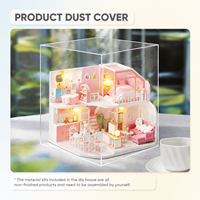 Kit artisanal en bois pour la création de maisons miniatures, thème été, DIY basique, avec lumières LED, puzzle 3D en bois, métal, plastique et papier, pour les 14 ans et plus