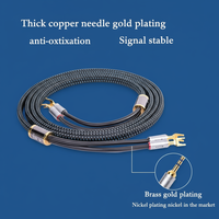 RASANTEK Câble haut-parleur HIFI plaqué or avec connecteur Spade, câble audio OFC Audiophile 1/2/3/4/5M pour système de cinéma maison