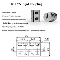 Couplage rigide pour machine CNC D20L25, tige de moteur pas à pas/servo, trou de serrage 4/5/6/7/8, disque en aluminium non standard