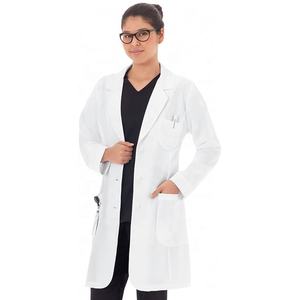 All'ingrosso camici da laboratorio bianchi stile Saint Sherland sottili medici donne donne infermiere farmacie uniformi ospedaliere a maniche corte lunghe - Product Image 1