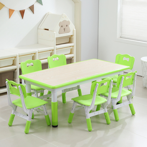 Trẻ em chăm sóc ban ngày furnituretable ghế Chiều cao có thể điều chỉnh trẻ em của bức tranh vẽ nghiên cứu bàn nhựa Toddler bảng và ghế Set - Product Image 1