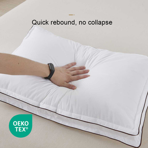 Bantal Tidur Ergonomis Hotel Collection Polyester/Katun Putih dengan Tepi 3D untuk Tidur Berbaring, Bantal Isi Serat 3D - Product Image 3