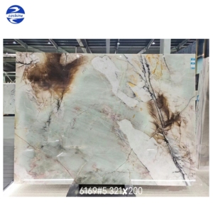 Fondo de mármol Tiffany <span class=keywords><strong>Laguna</strong></span> cristal cuarcita retroiluminado característica pared 20mm 30mm baño tocador superior Bookmatched azulejo de pared - Product Image 3