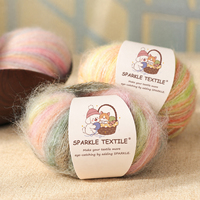 Wholesale Gradient Dye Hand Knitting Thread Long Hair Tufting Hand Crochet Yarn Fancy Fluffy Irish Mohair Yarn Crochet Yarn