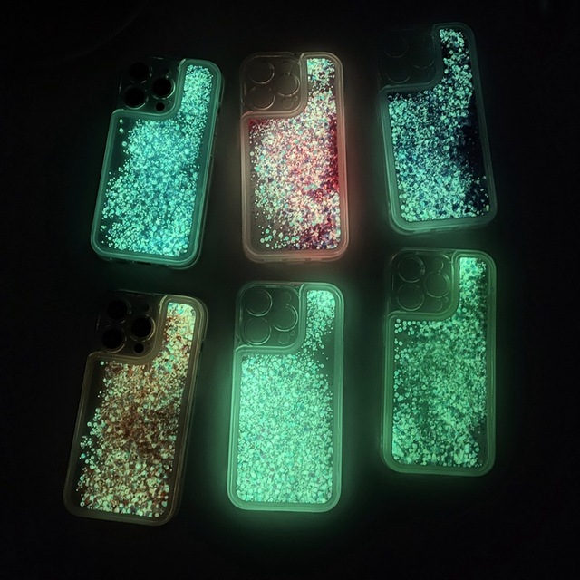 Shining Sand Liquid Water Soft clear Phone Case for iPhone 16 Pro Luminous Liquid Flow Phone case for iPhone 16 Pro Max 15 14 13