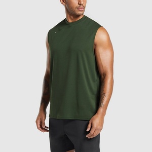 Wholesale Custom Summer Soft Green Singlets for Men Cotton Spandex Sports Tank Top Custom logo Loose <b>Running</b> Singlet Men - Product Image 2