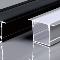 Profilé en aluminium moderne et flexible pour bande LED incurvée, profil en U à montage en surface avec couvercle transparent pour centre commercial