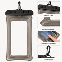 Étui étanche pour téléphone avec fenêtre transparente tactile en PVC et sangle de cou pour la natation, la plongée, la plage, les sports nautiques en plein air, sac de rangement