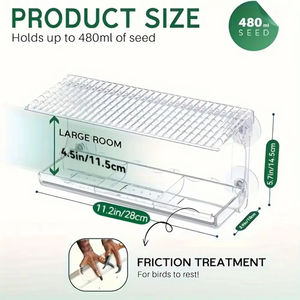 Comedero para Pájaros Portátil e Impermeable con Ventosas Fuertes, Diseño Desmontable, Casa de Alimentación Transparente para Jardín y Patio - Product Image 4