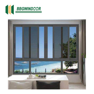 Fenêtres coulissantes Lukliving Modern Big View de haute qualité avec cadre en alliage d'aluminium, double vitrage trempé, isolation thermique, stores à lamelles - Product Image 2